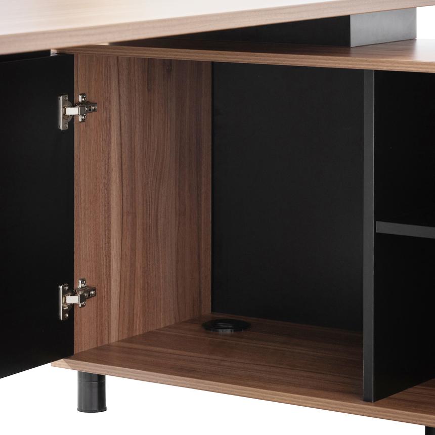1.8m Executive Desk Right Return with Black Legs - Walnut