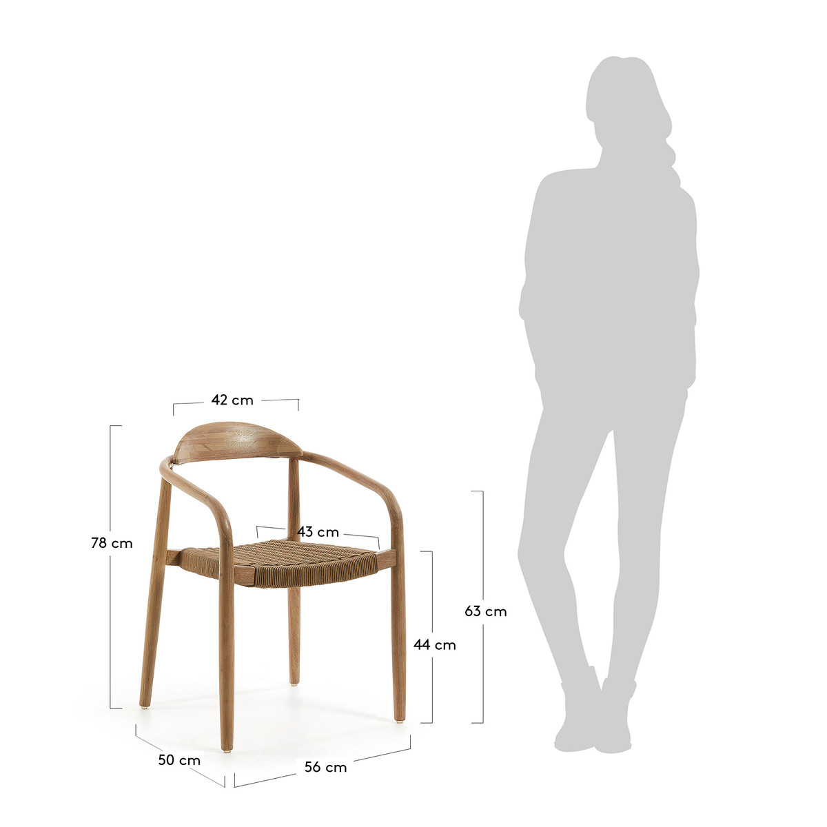 Set of 2 - Glynis Eucalyptus Timber Dining Chair - Beige