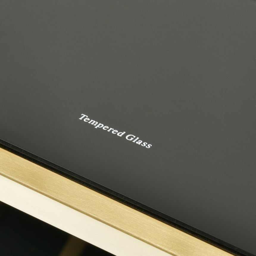 Bar Cart - Tempered Glass - Gold Base