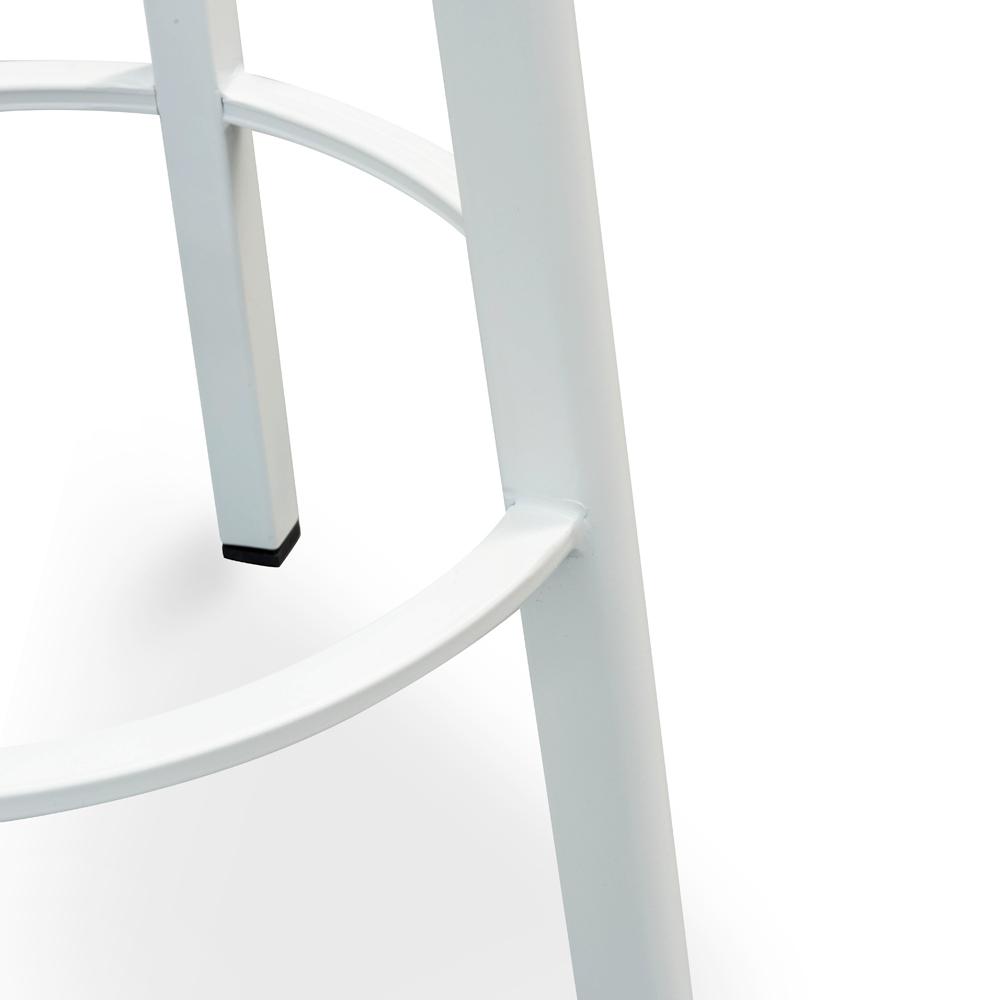 Set of 2 - James 65cm Natural Timber Seat Bar Stool - White Frame