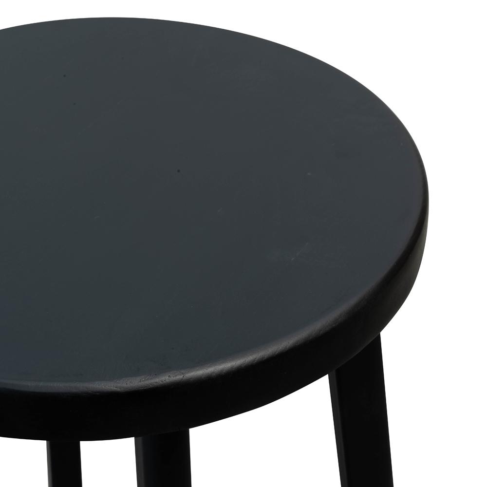 Set of 2 - James 65cm Timber Seat Bar Stool - Black