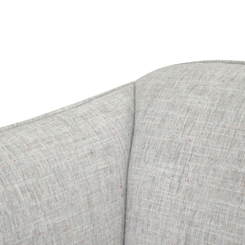 Armchair in Light Spec Grey - Black Metal Legs