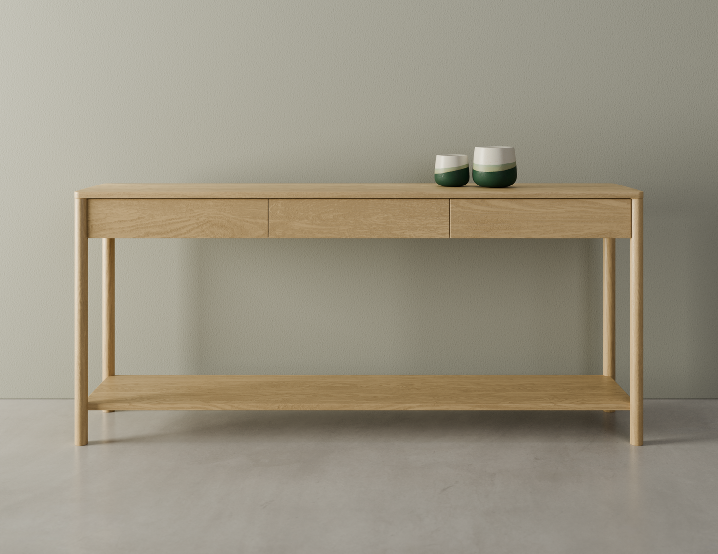 Nordica Console Table in Solid Oak - 172cm