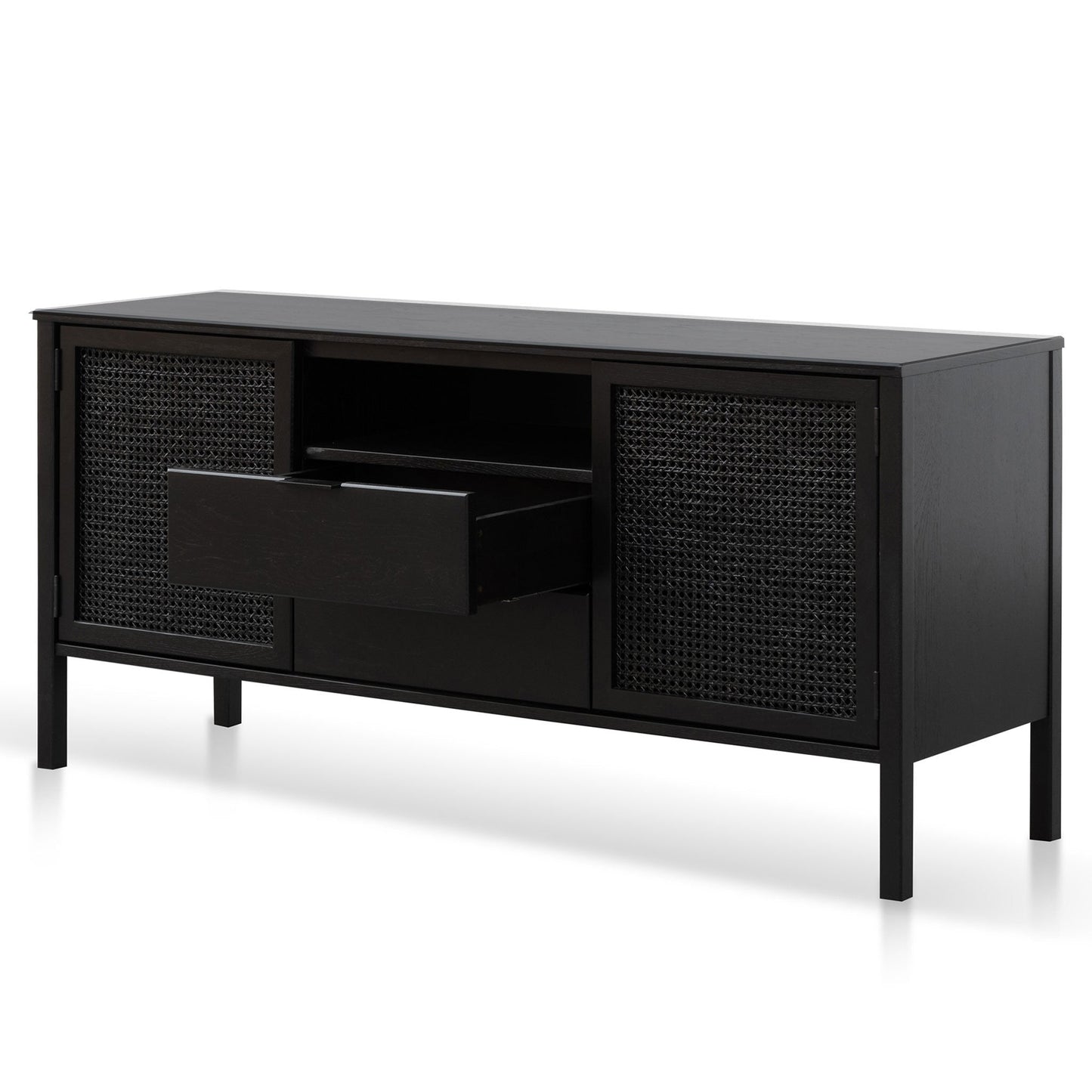 Ex Display - Molina 1.56m Wooden Sideboard - Black