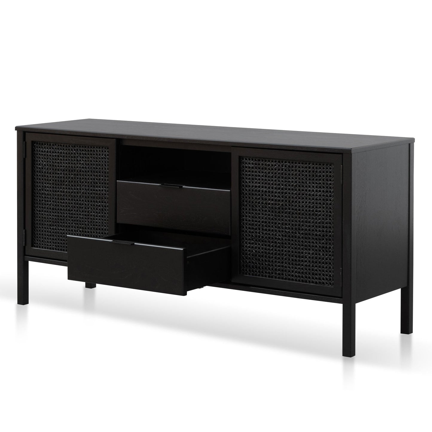 Ex Display - Molina 1.56m Wooden Sideboard - Black