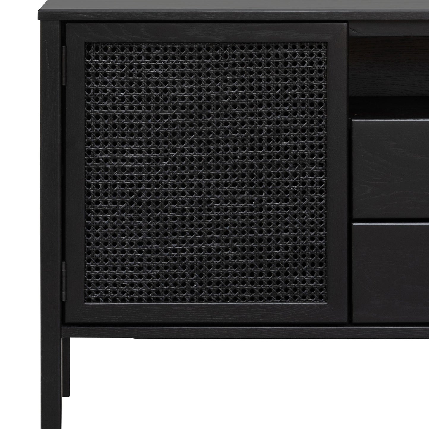 Ex Display - Molina 1.56m Wooden Sideboard - Black