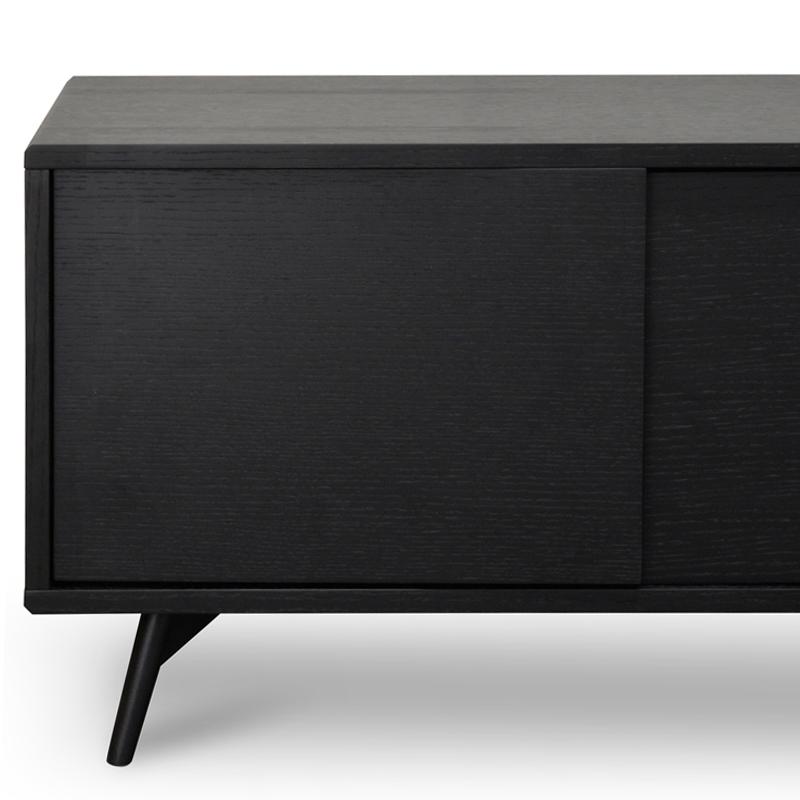 2.4m Entertainment TV Unit - Black Oak