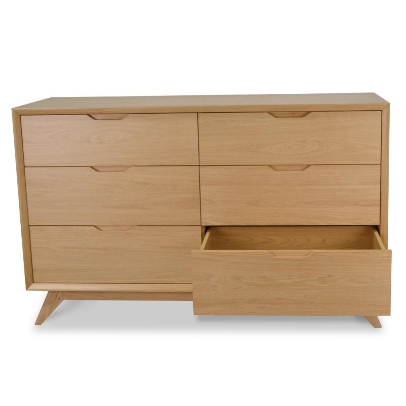 6 Drawer Wide Chest - Natural