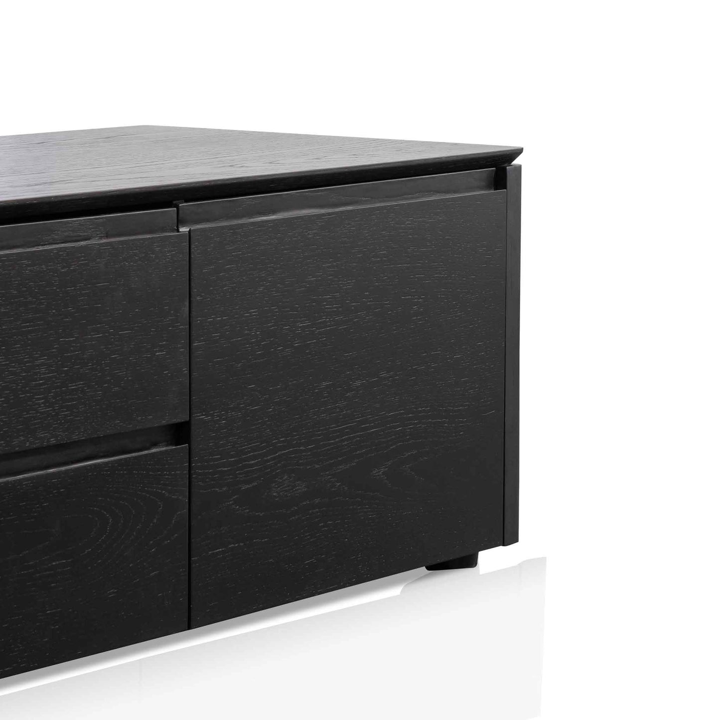 TV Entertainment Unit with Middle Drawer - Black Oak