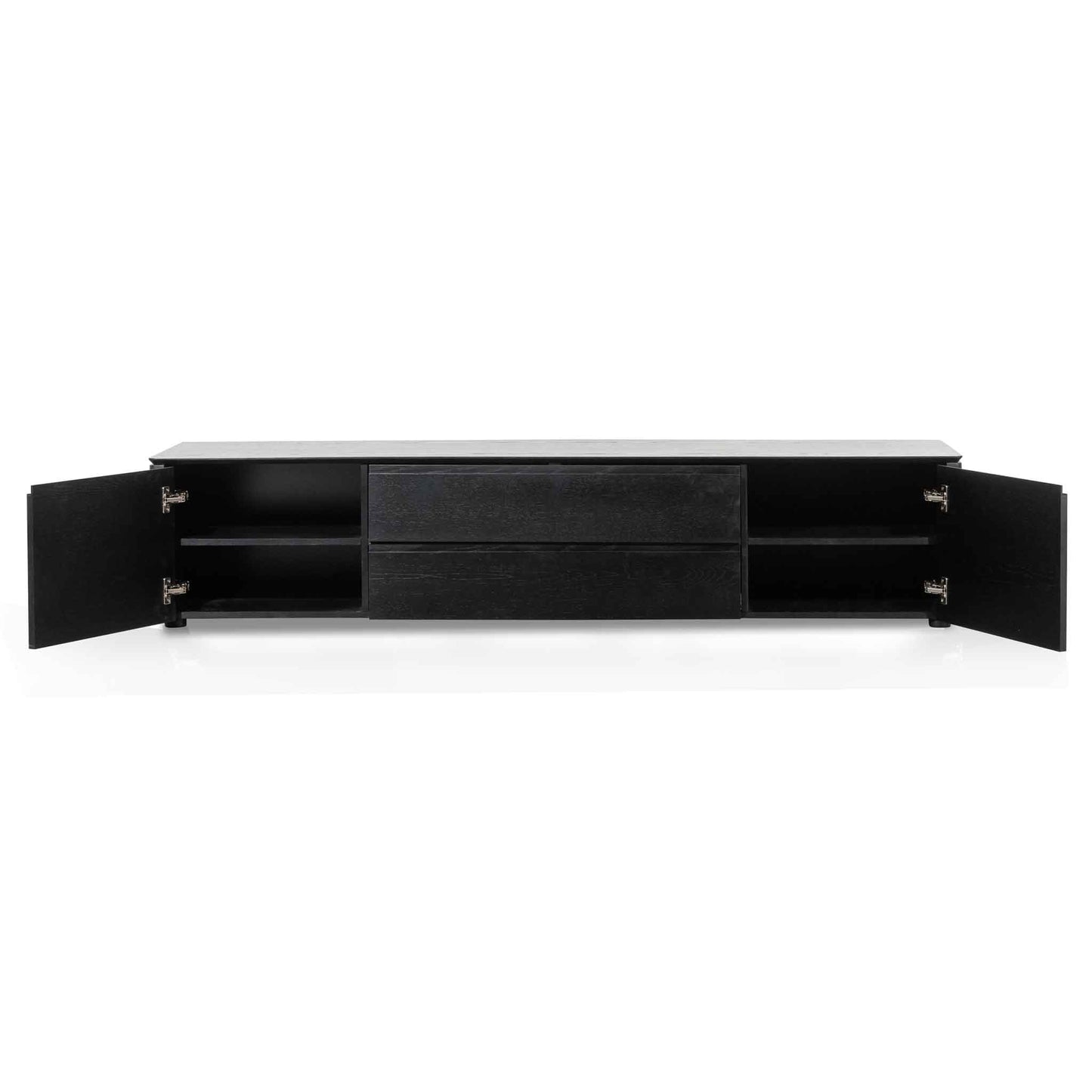 TV Entertainment Unit with Middle Drawer - Black Oak