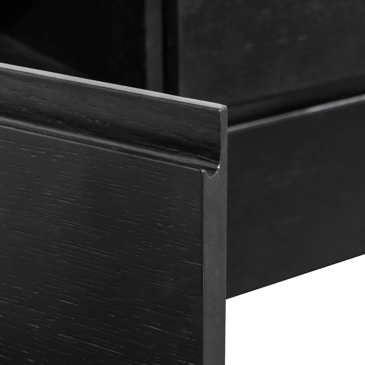TV Entertainment Unit with Middle Drawer - Black Oak