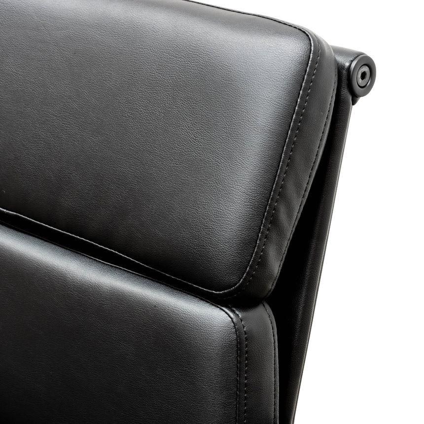 Low Back Leather Office Chair - Full Black