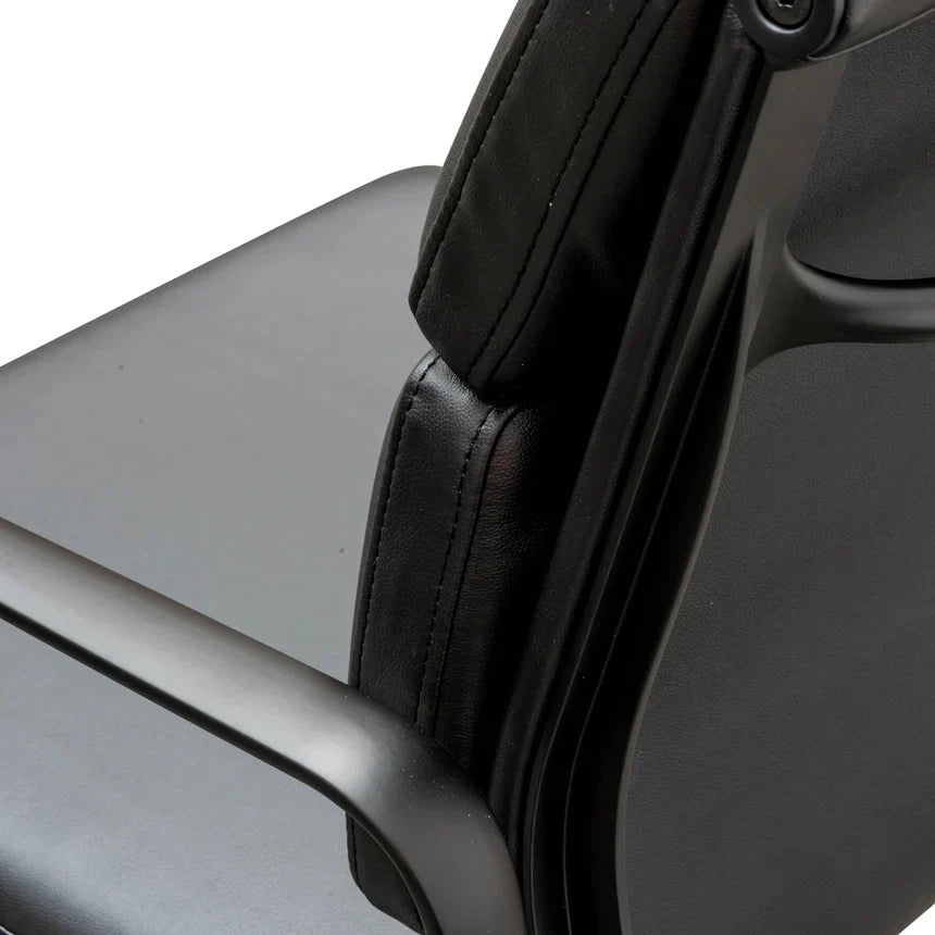 Low Back Leather Office Chair - Full Black