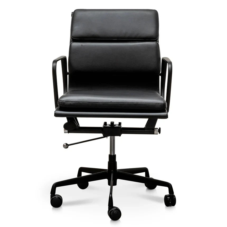 Low Back Leather Office Chair - Full Black