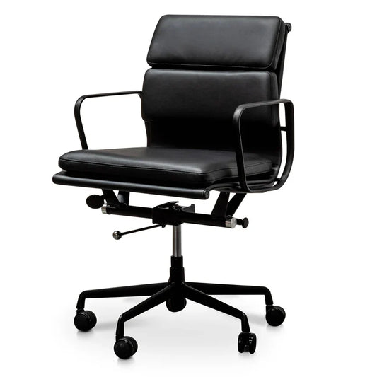 Low Back Leather Office Chair - Full Black