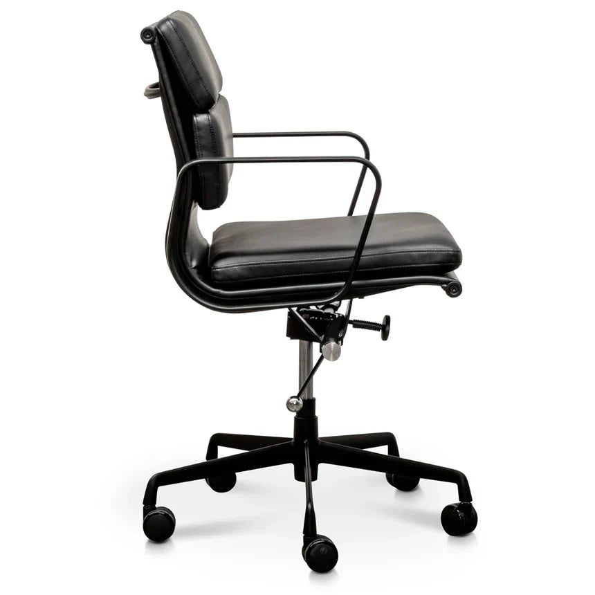 Low Back Leather Office Chair - Full Black