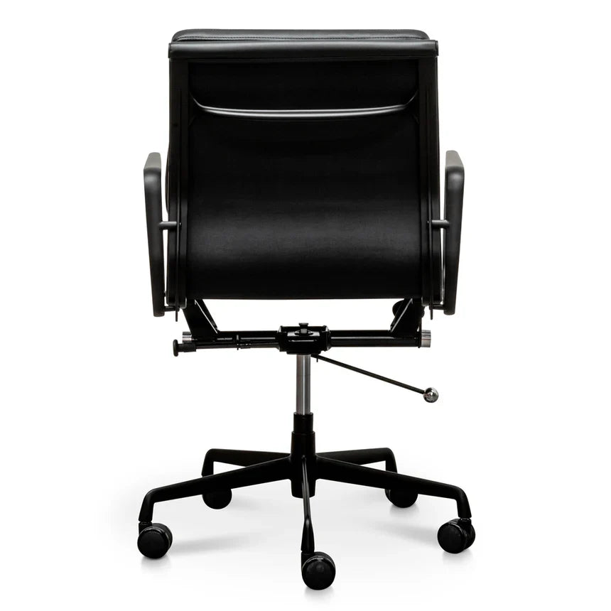 Low Back Leather Office Chair - Full Black