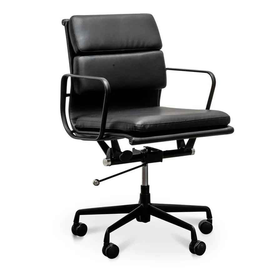 Low Back Leather Office Chair - Full Black
