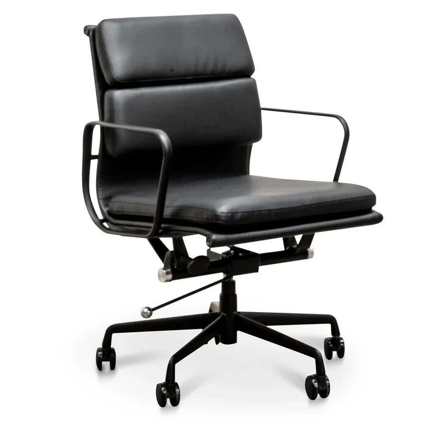 Low Back Leather Office Chair - Full Black