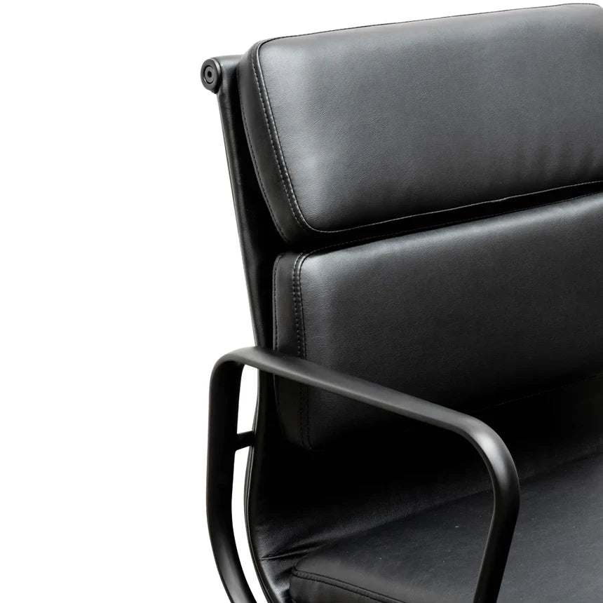 Low Back Leather Office Chair - Full Black