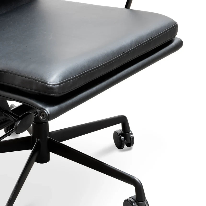 Low Back Leather Office Chair - Full Black