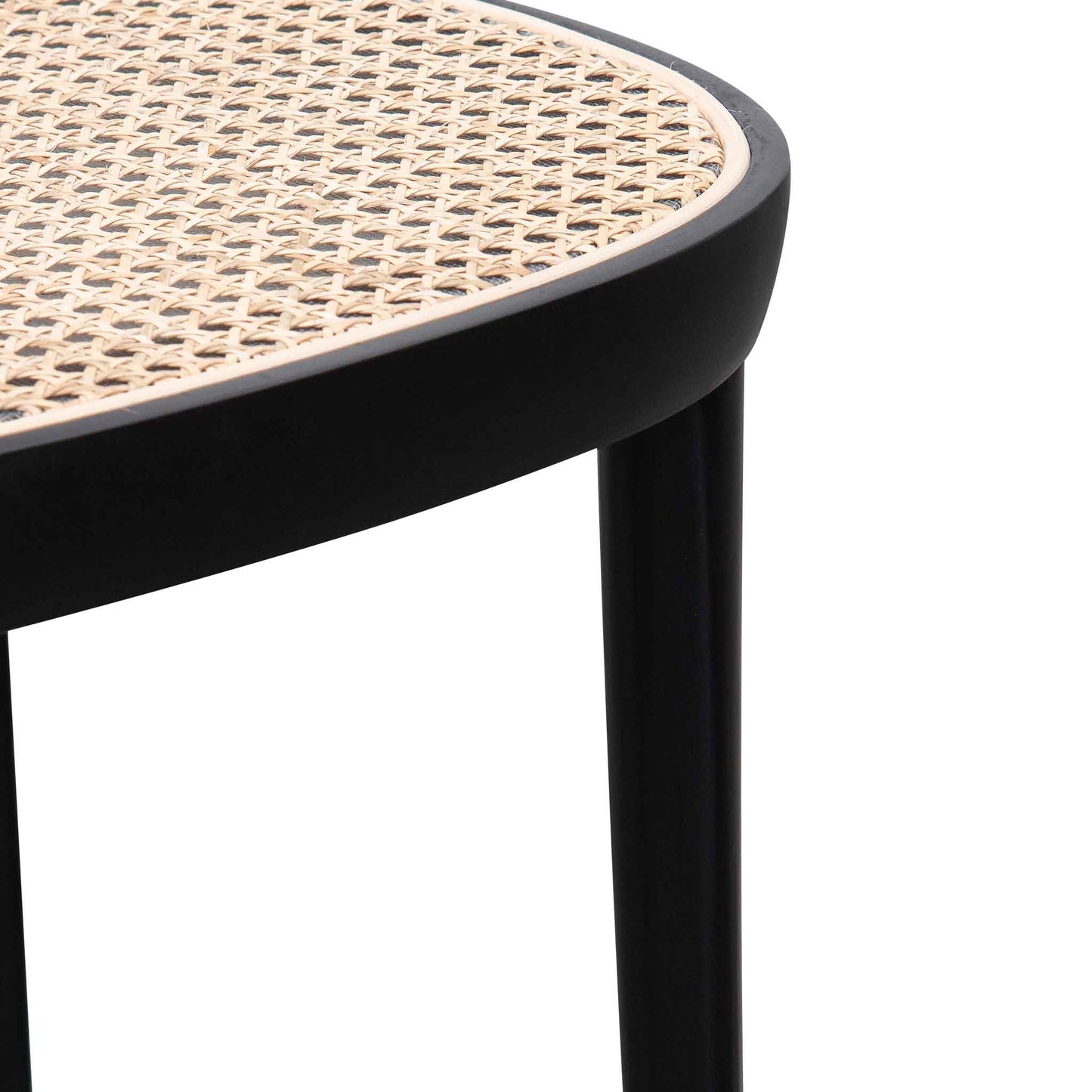 Ex Display - Orval Rattan Dining Chair - Black with Natural Seat