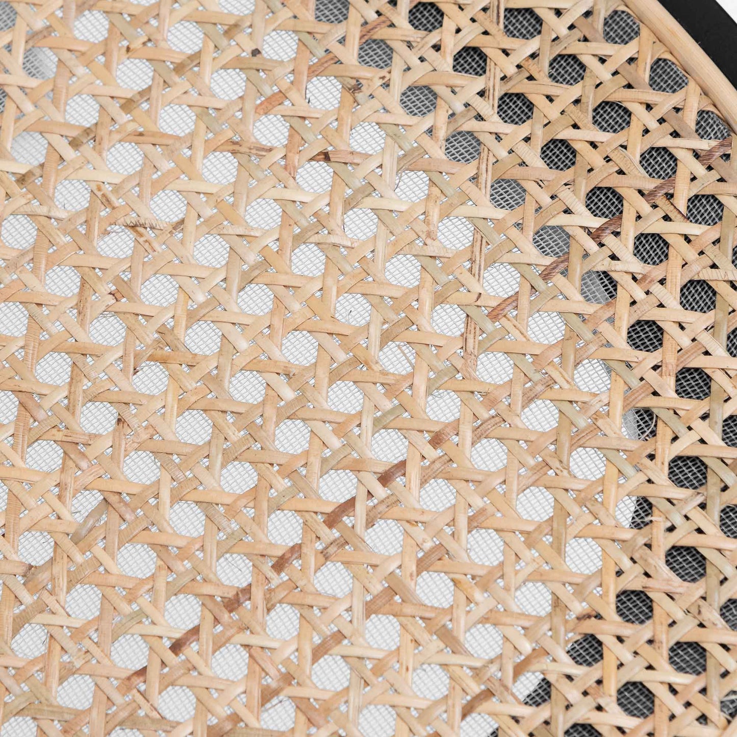 Set of 2 - Orval Rattan Dining Chair - Black with Natural Seat