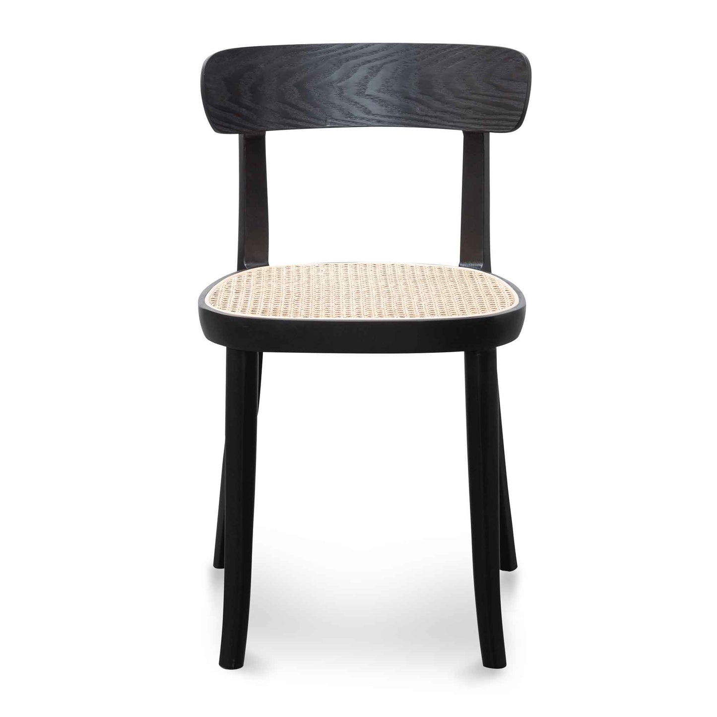 Ex Display - Orval Rattan Dining Chair - Black with Natural Seat