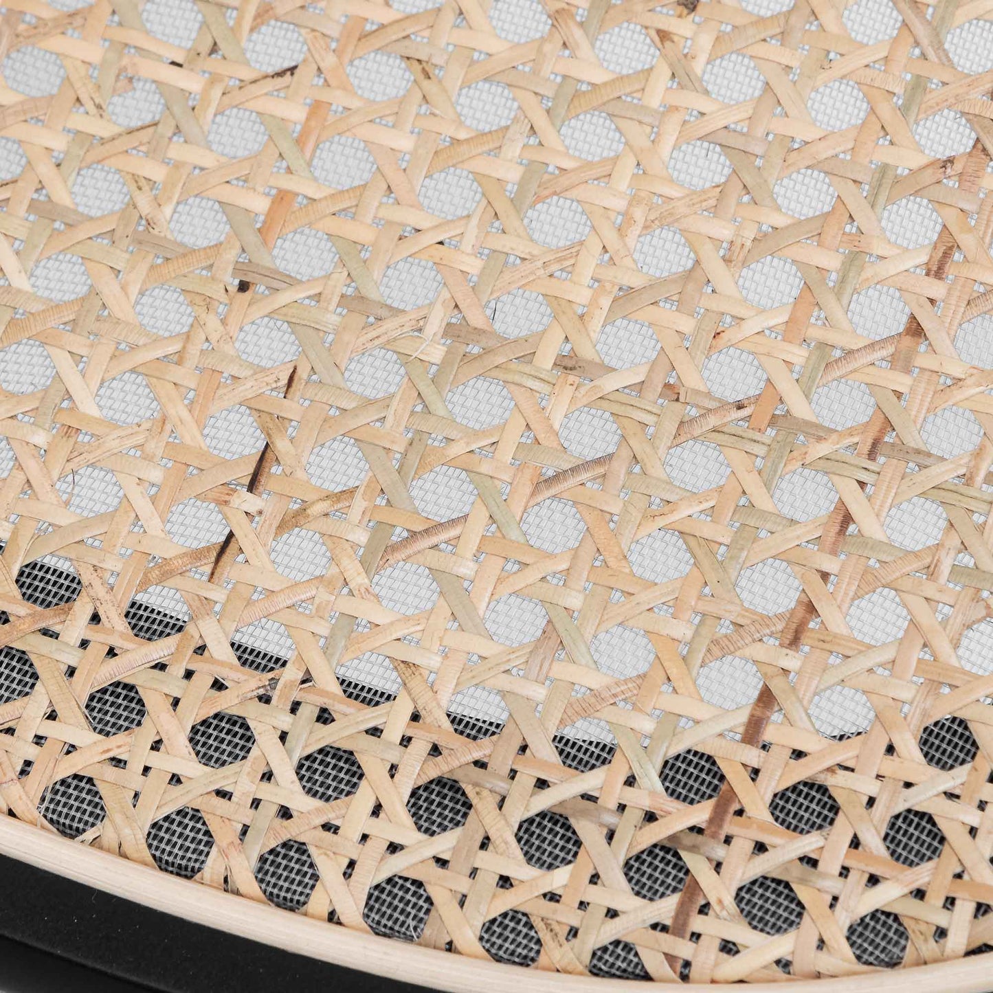 Set of 2 - Orval Rattan Dining Chair - Black with Natural Seat