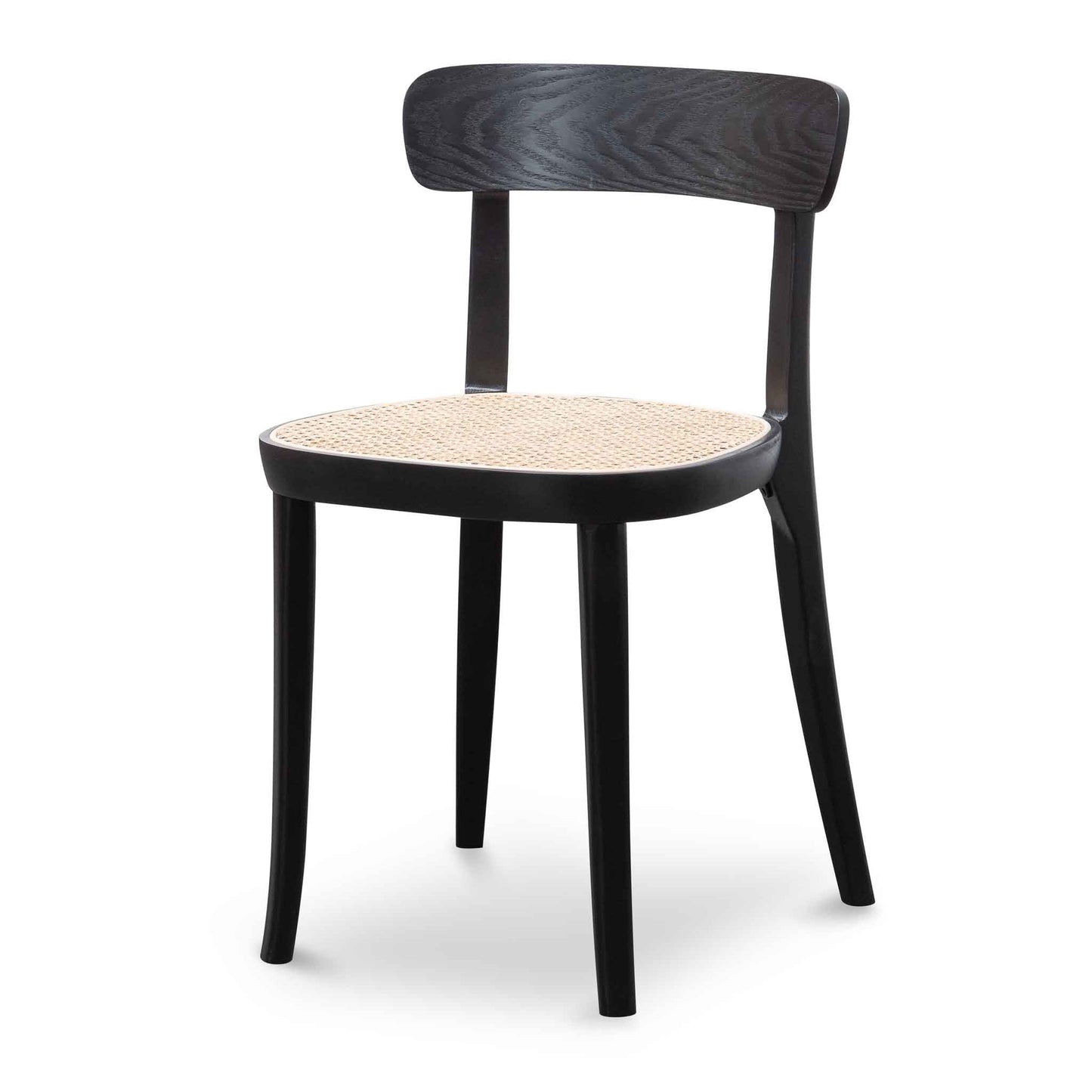 Set of 2 - Orval Rattan Dining Chair - Black with Natural Seat