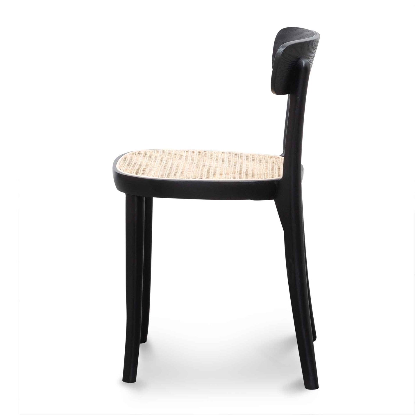 Set of 2 - Orval Rattan Dining Chair - Black with Natural Seat