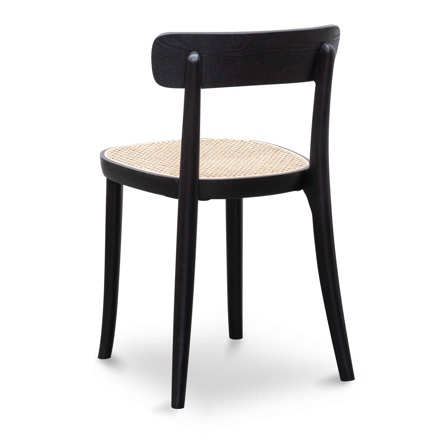 Set of 2 - Orval Rattan Dining Chair - Black with Natural Seat