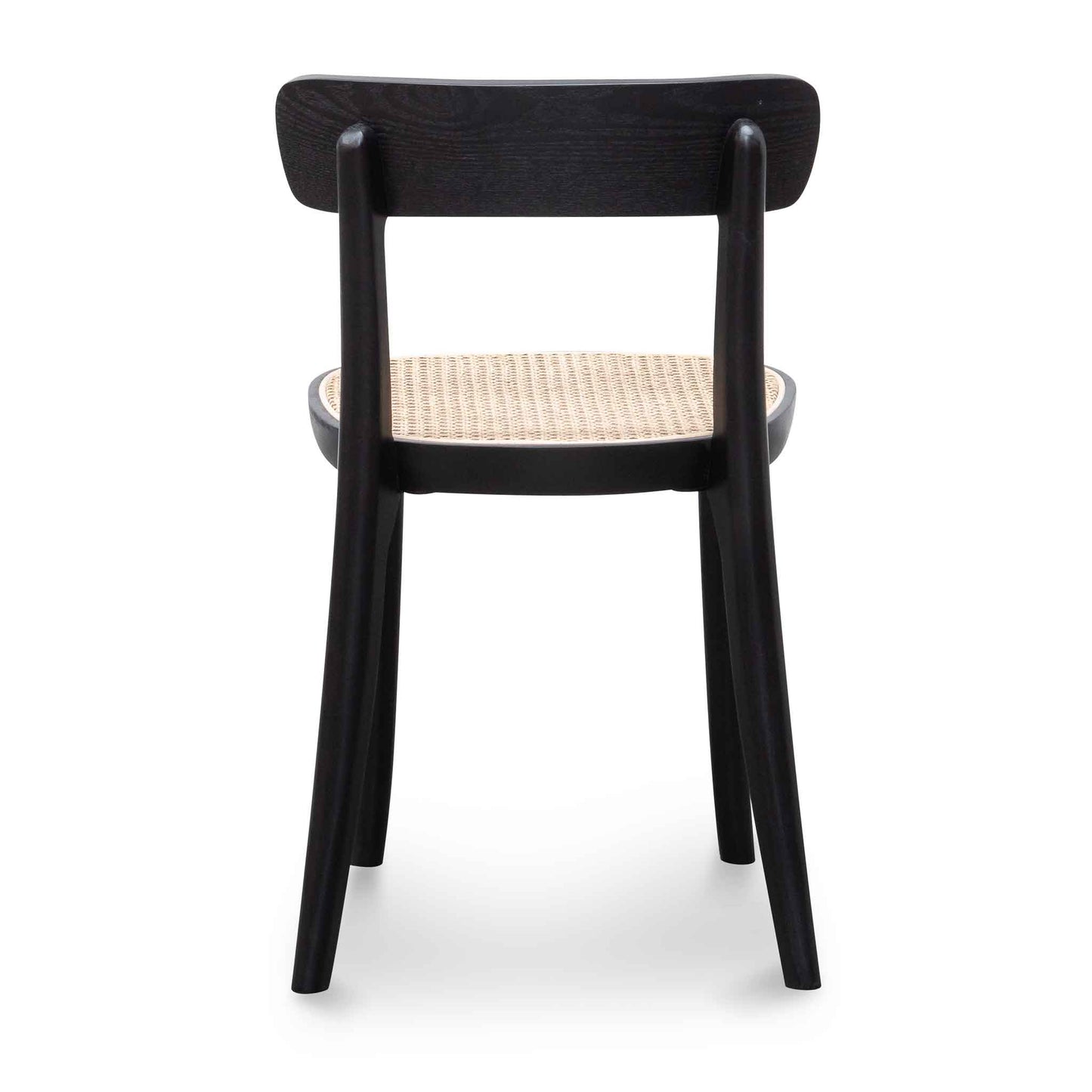Set of 2 - Orval Rattan Dining Chair - Black with Natural Seat
