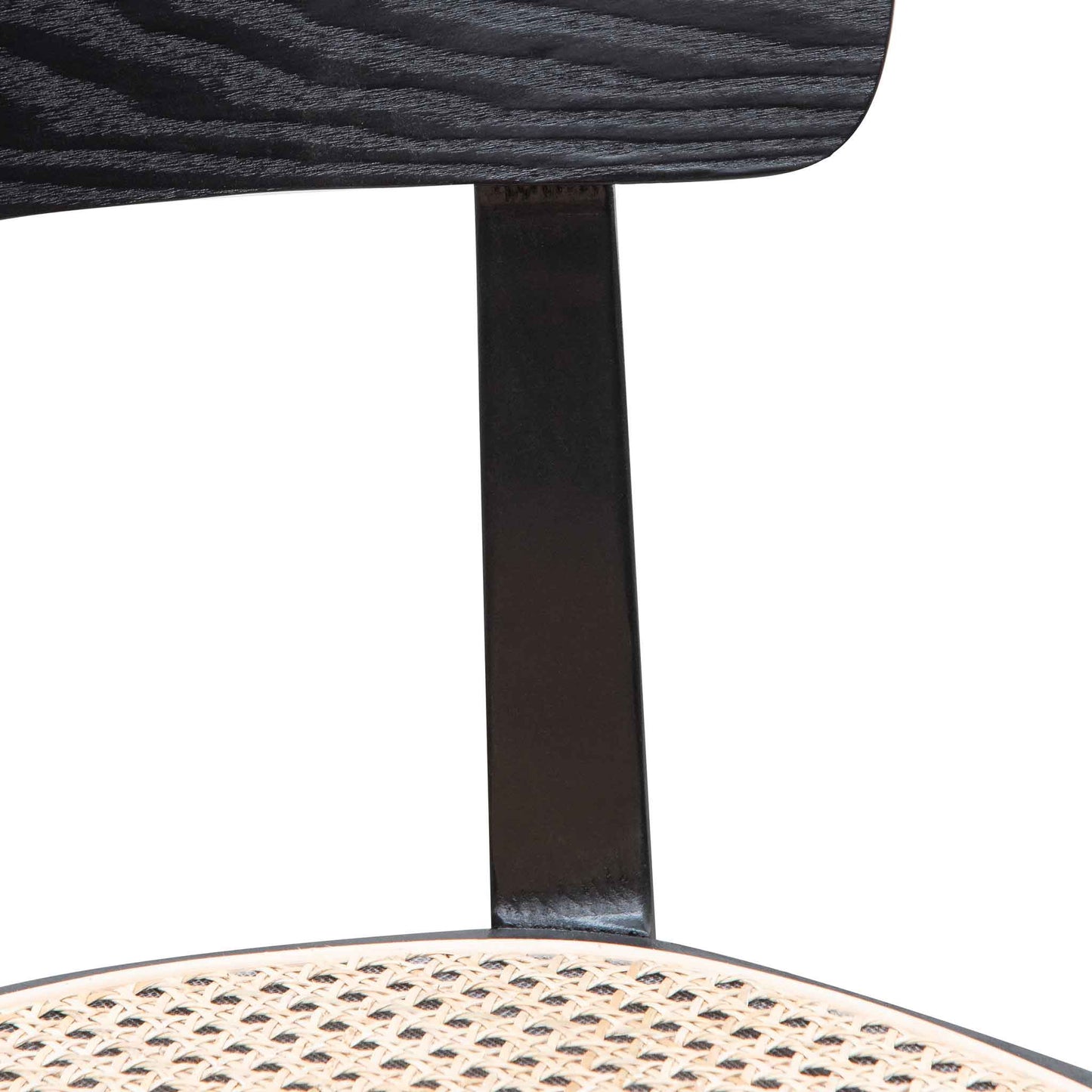Ex Display - Orval Rattan Dining Chair - Black with Natural Seat