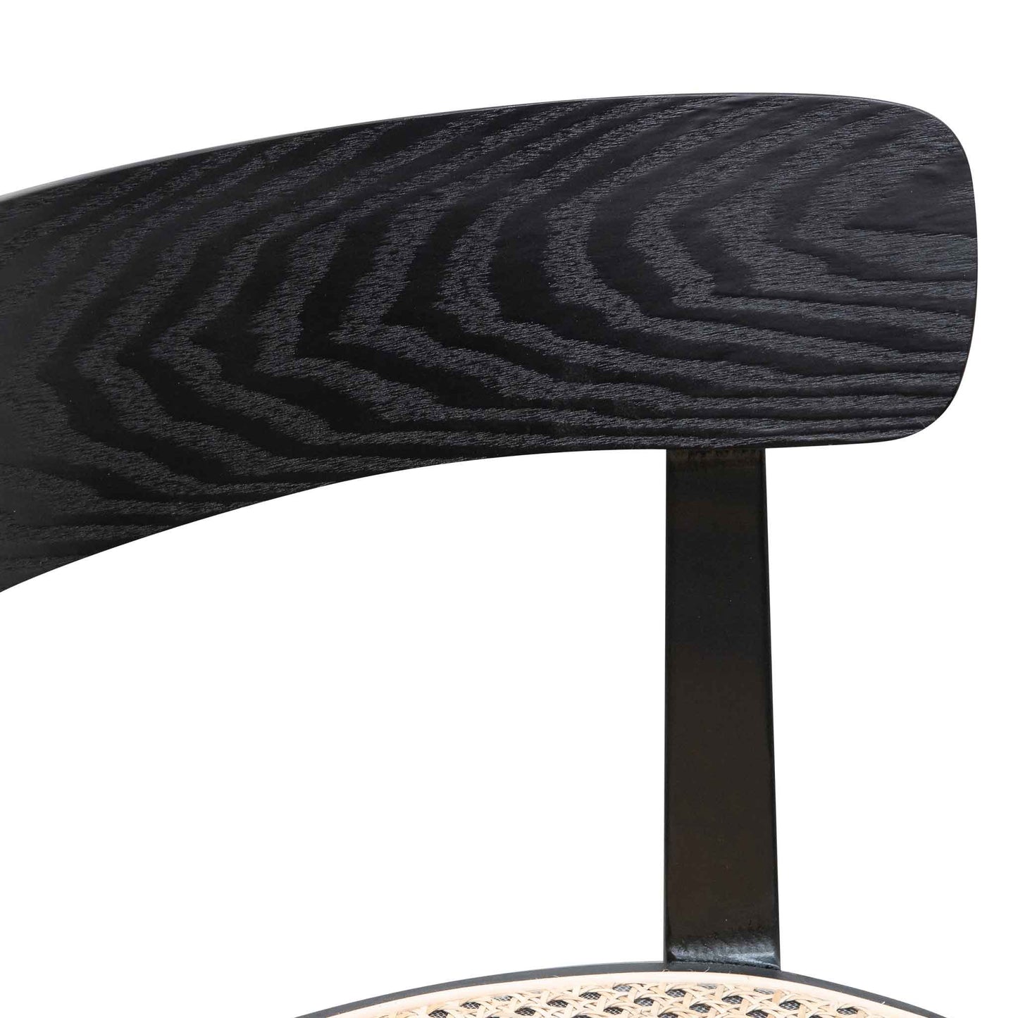 Ex Display - Orval Rattan Dining Chair - Black with Natural Seat