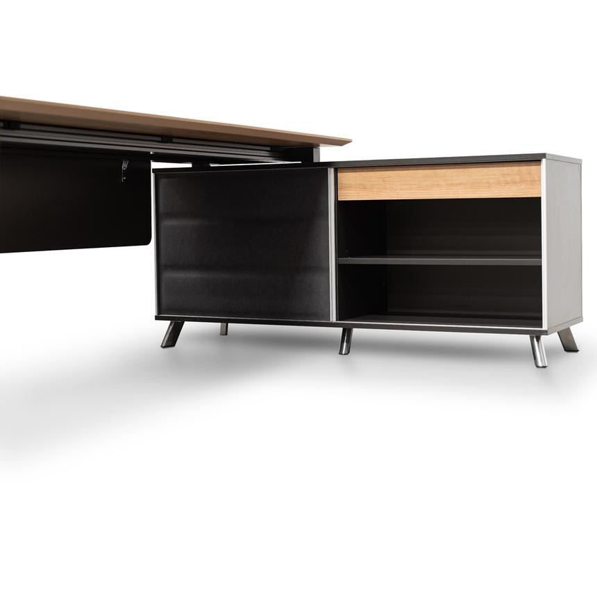 2m Right Return Office Desk - Natural - Black