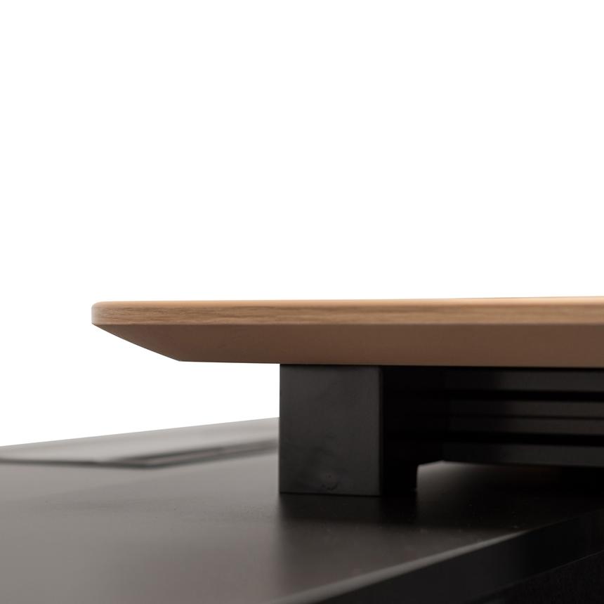 2m Left Return Office Desk - Natural - Black