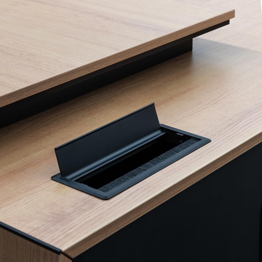 2.3m Left Return Office Desk - Natural