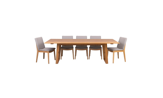 Galway Dining Set 2.4m Table with 8 Chairs - Grey