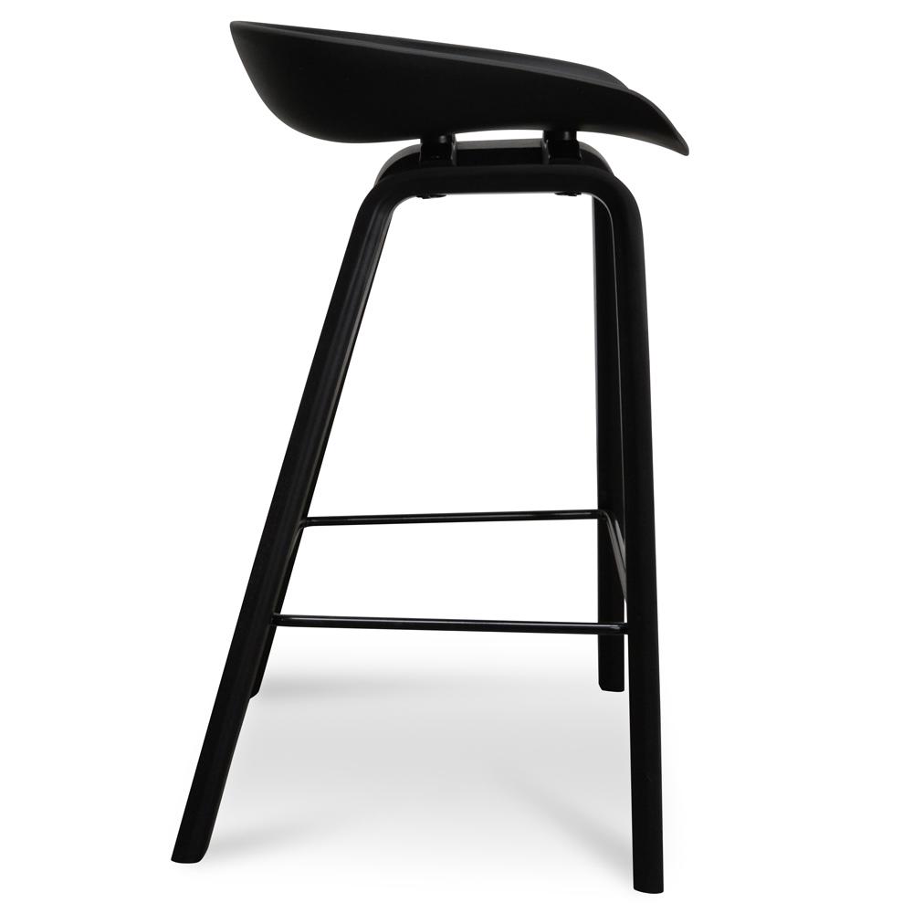 Rachel 65cm Plastic Seat Bar Stool - Black