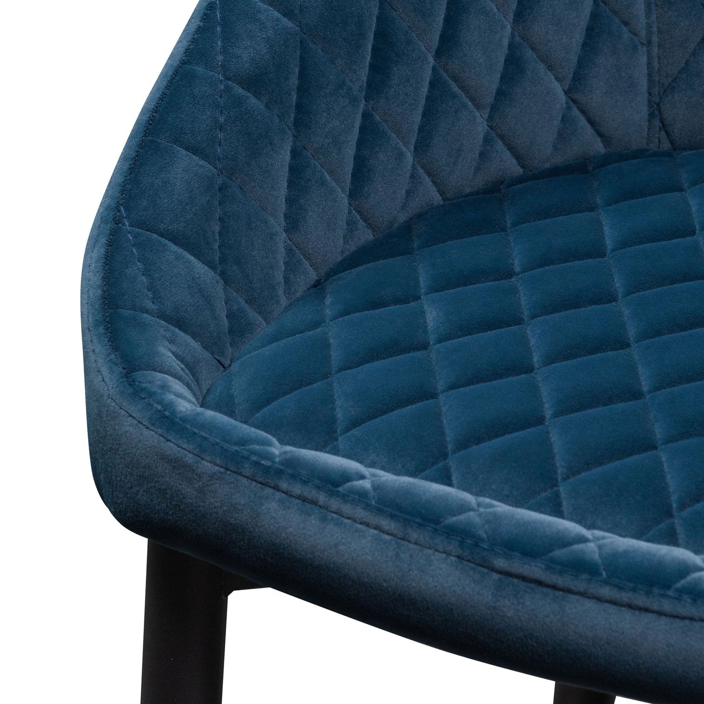 Ex Display - Rolf Dining Chair - Navy Blue Velvet in Black Legs