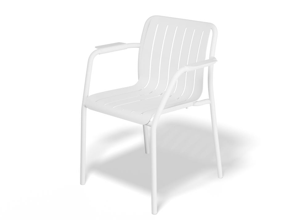 Roku Outdoor Armchair in Matt White - No Cushion