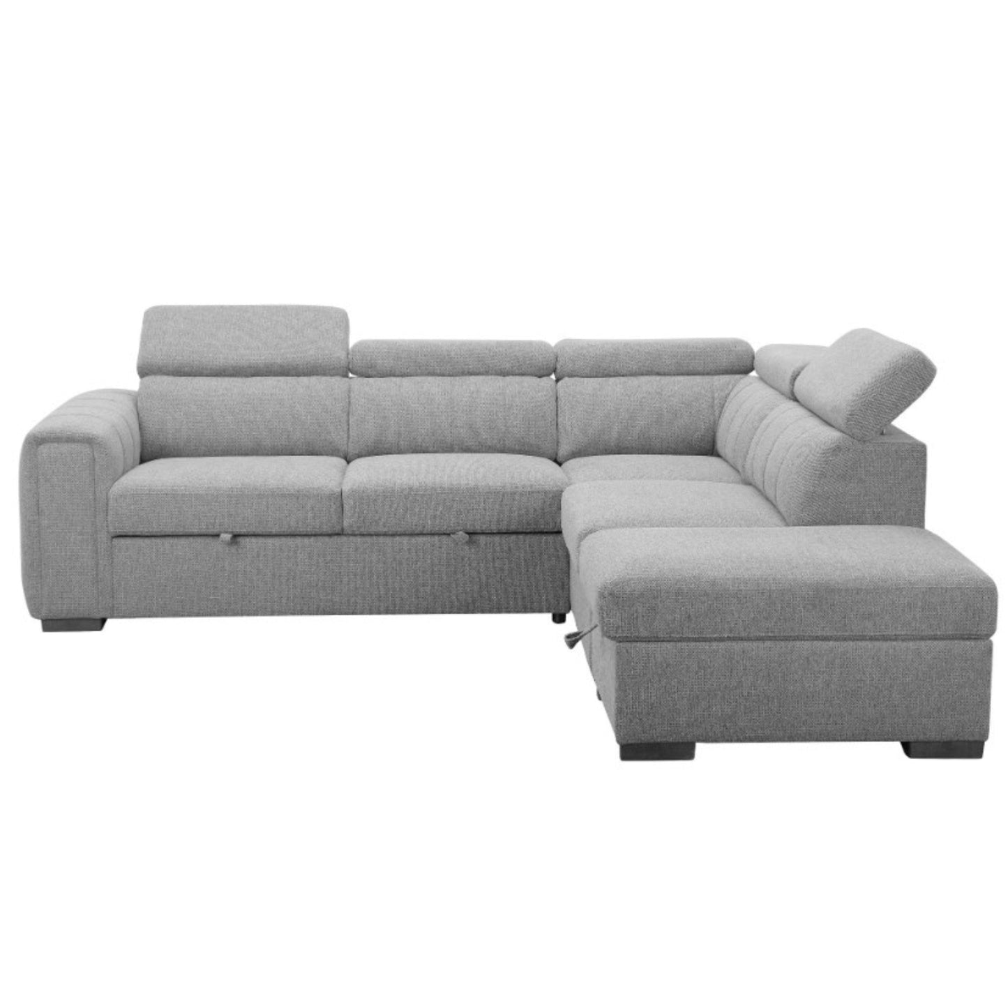 Odelia Lounge with Storage Ottoman - Grey