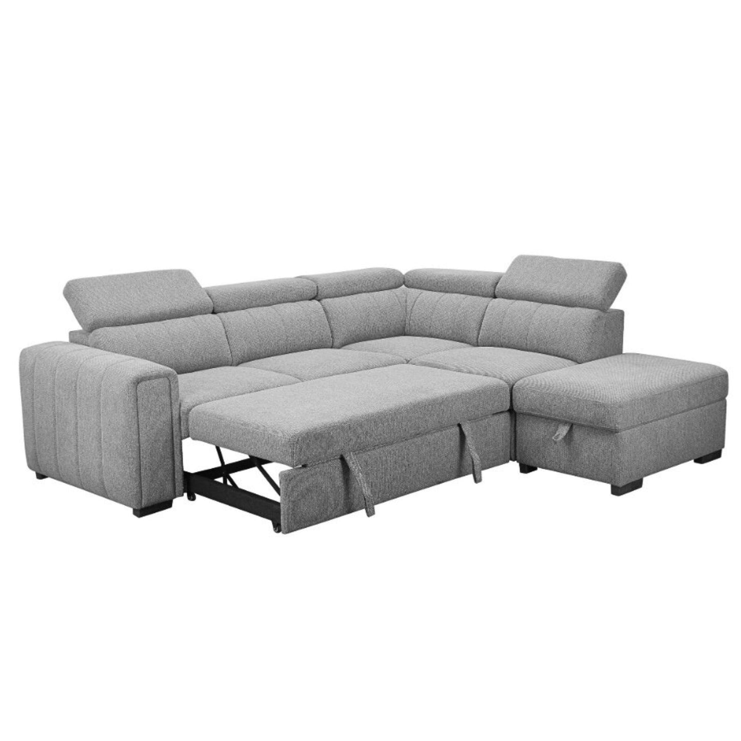 Odelia Lounge with Storage Ottoman - Grey