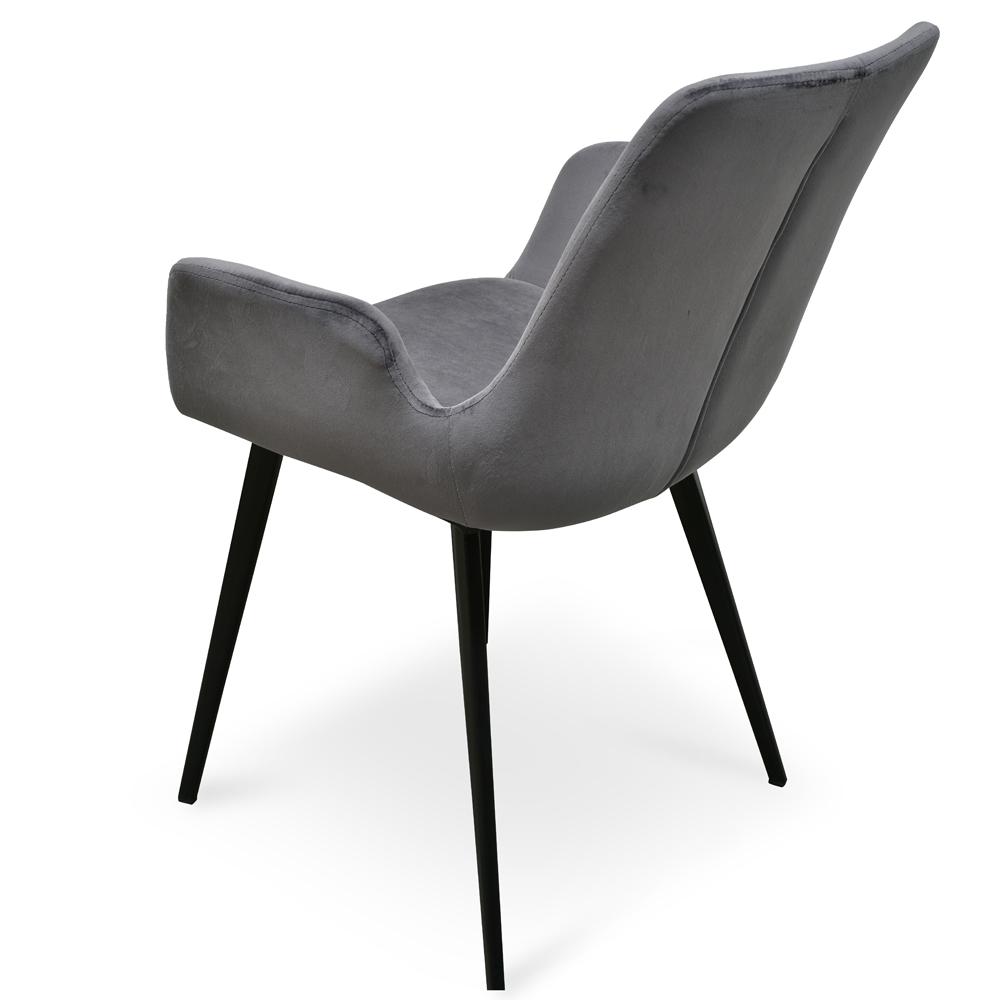 Ex Display - Alice Dining Chair - Dark Grey Velvet