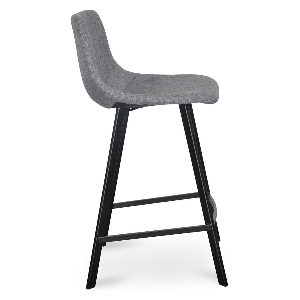 Set of 2 - Duke 65cm Fabric Bar Stool - Dark Grey - Last Set
