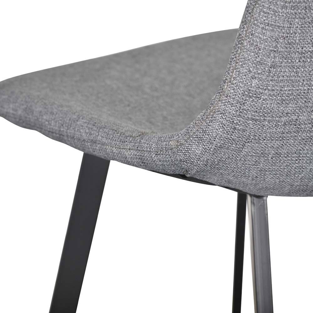 Set of 2 - Duke 65cm Fabric Bar Stool - Dark Grey - Last Set
