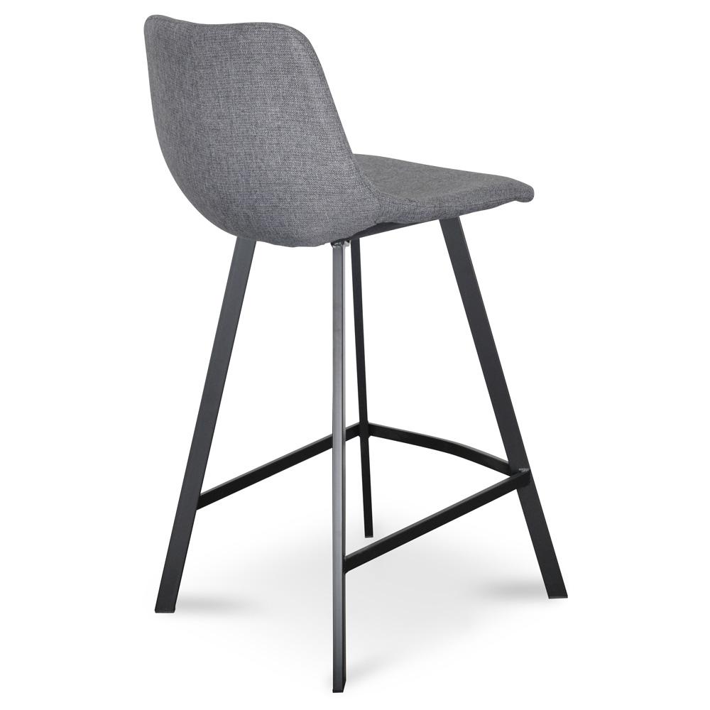 Set of 2 - Duke 65cm Fabric Bar Stool - Dark Grey - Last Set