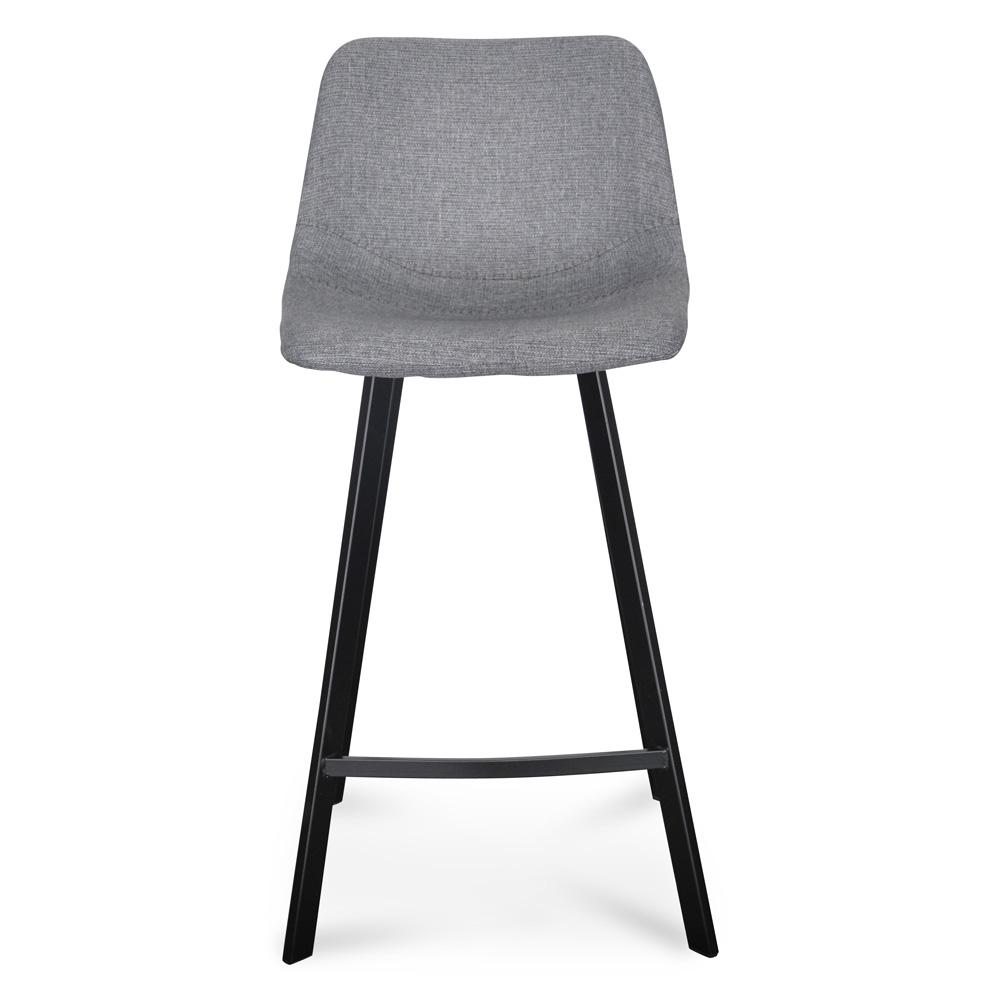 Set of 2 - Duke 65cm Fabric Bar Stool - Dark Grey - Last Set