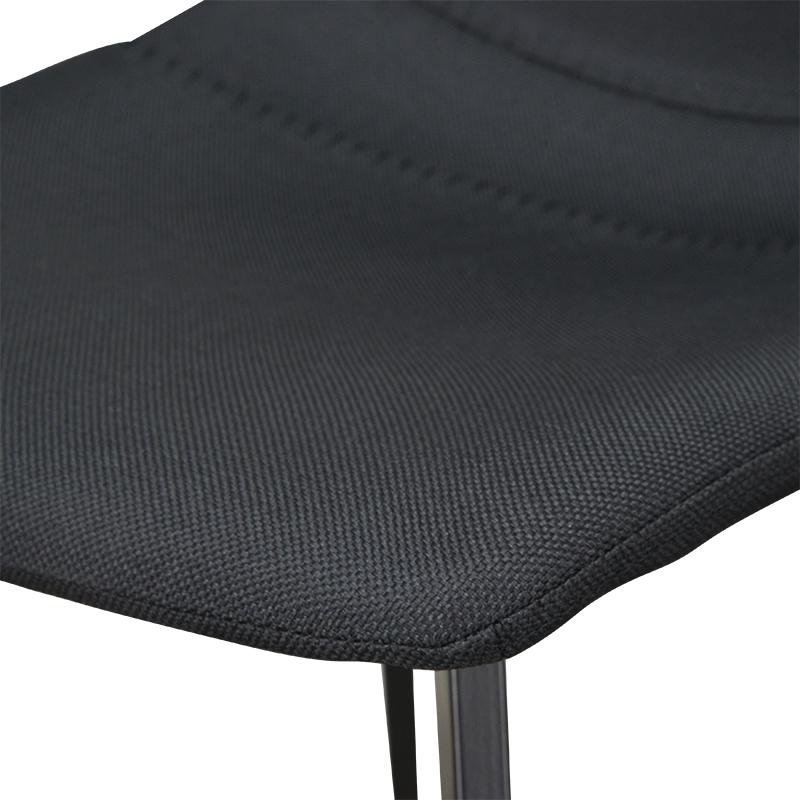 Set Of 2 - Duke 80cm Fabric Bar Stool in Black